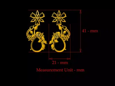 Simple Diamond Earring - 0015 3D print model
