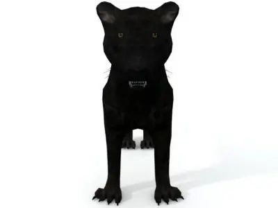 Black Panther Low-poly 3D model