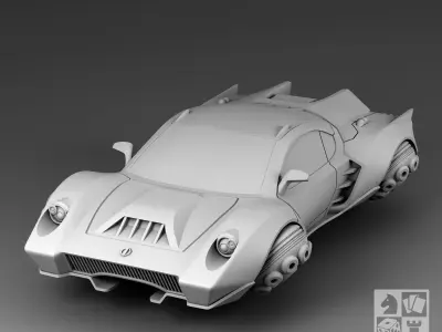 Futuristic sports hovercar 3D print model