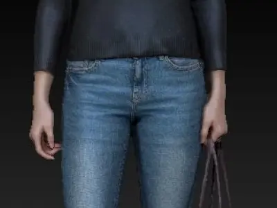 Woman casual style 37 Low-poly 3D model