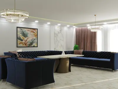 hall interior  Low-poly 3D model