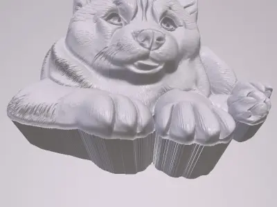 Puppy Husky 4 basrelief for 3D printing 3D print model