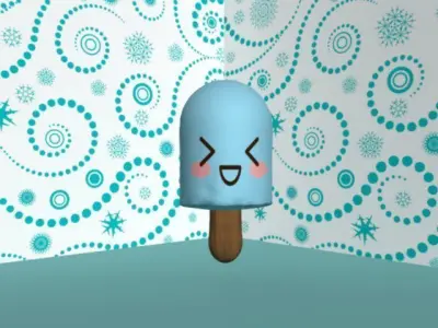 ice cream decorative pillows Free low-poly 3D model