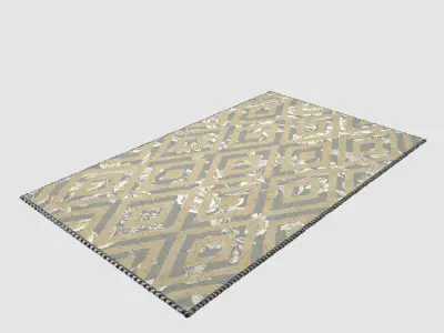Rug02 area rug with geometric pattern 3D model