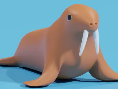 Cartoon Walrus 3D model
