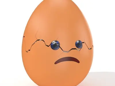 Egg Cracked Emoji N017 Low-poly 3D model