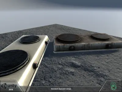 Hot plate Low-poly 3D model