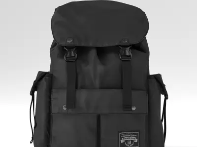 Backpack fabric Black 3D model