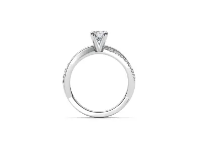 ZDR054 person diamond engagement ring gold 3D print model