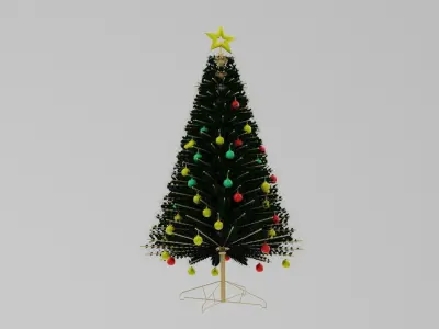 Christmas Tree Low-poly 3D model 7