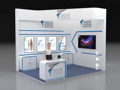 booth 3x4 open 2 side  3D model