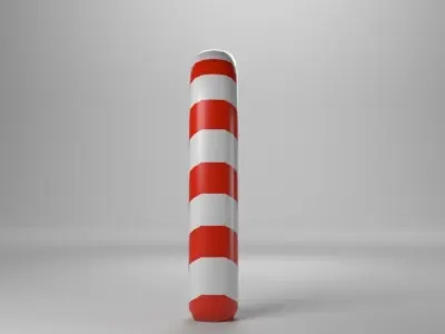 Low poly - Cute Candy Cane Free low-poly 3D model