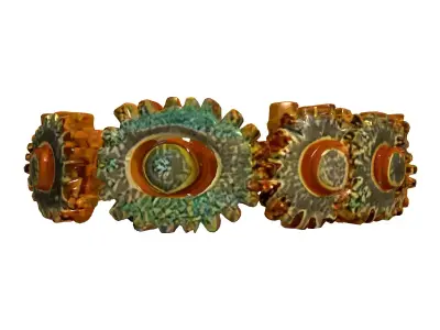 Aged Golden Gear Chain Ring Low-poly 3D model