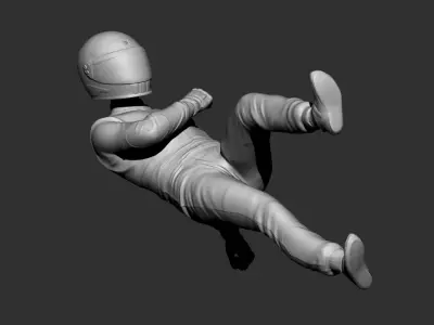 Driver kicking a tire 3D print model