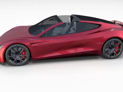 Tesla Roadster Model S X 3 with interiors 3D model