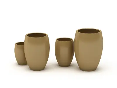 3D bohemian vases Low-poly 3D model