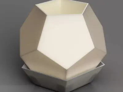 Flower pot dodecahedron with saucer base Free 3D print model