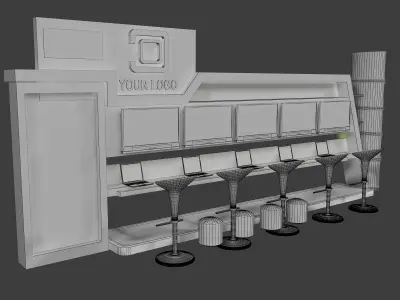  Booth Exhibition Stand a444e  3D model