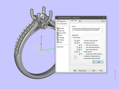 Female luxury engagement ring 3D print model
