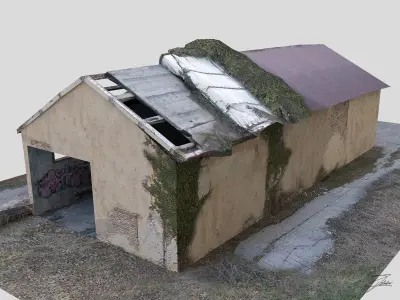 Abandoned building 02 Low-poly 3D model