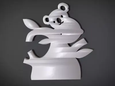 Wall decoration with Koala motif 3D print model