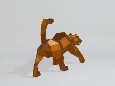 Polygonal Cheetah Low-poly 3D model