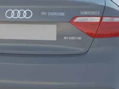 3 in 1 Emblem Badge Nameplate 3D Car Sticker Decal TRY OVERCOME 3D print model