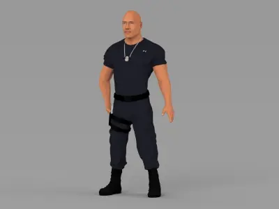 Dwayne Johnson Fast and Furious ready for full color 3D printing 3D print model
