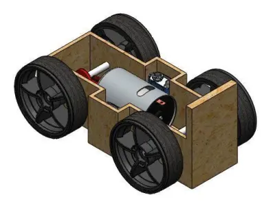 Balsa Battery Car Free 3D model