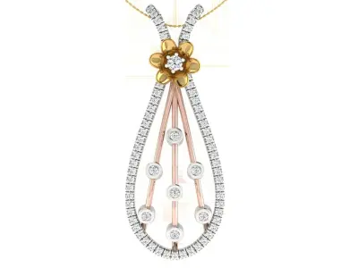 Solitaire Women Pendant 3dm STL OBJ FBX Renders Details 3D print model 11