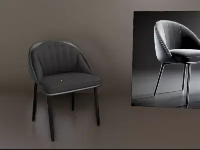 Modern Luxury Dining Chair High-Quality 3D Model Low-poly 3D model