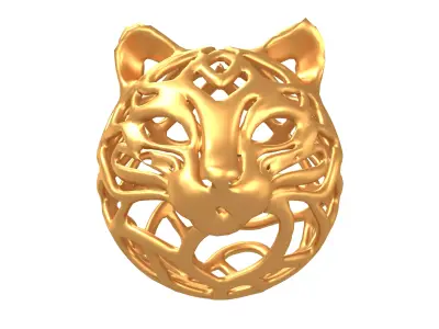 Abstract Cat Head Shape Decoration v1 008 Low-poly 3D model