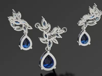 Diamond Accented Fluted Hoop Half Set js0026 3D print model