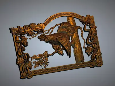 Pheasant on a tree 3D print model