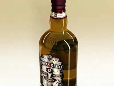 Chivas Regal Bottle Glass Coaster Collection 3D model