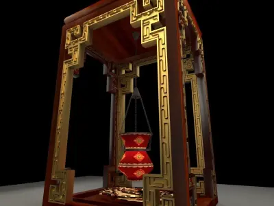 Chinese red lantern  3D model