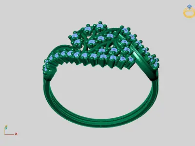 Womens Diamond Signet Ring Women Rings 3dmodels 3D print model 3D print model 28