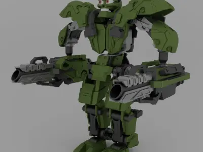 Walejaw Mecha Robot Character Animations Free 3D model
