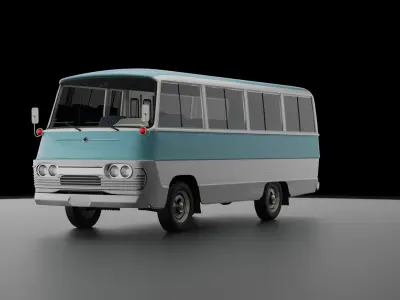 Toyota Light Bus 1963 3D Model left hand drive version 3D model