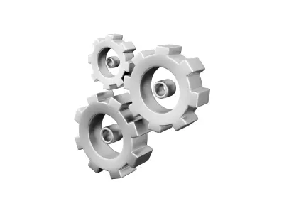 3d model set gear cartoon 3D model