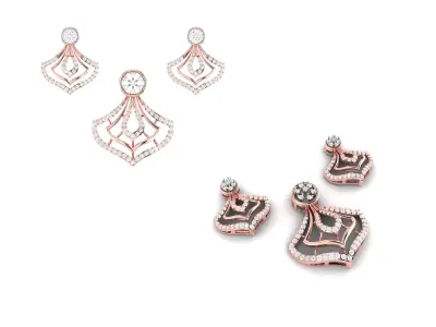 Rose Gold Diamond Pendant 3D Print Model 3D print model order