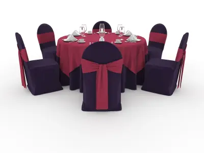 Banquet Table and Chair 68 3D model