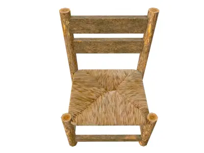 Thatched Chair Game Ready Low-poly 3D model