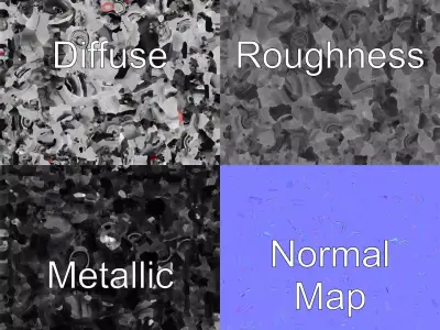 Turbocharged Inline-4 Engine Compact Design model pack Low-poly 3D model