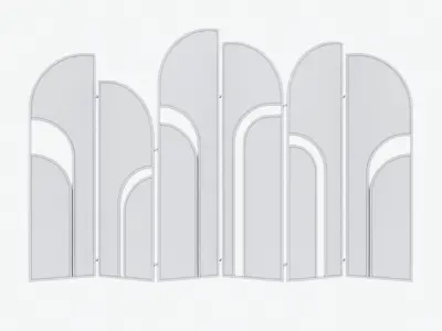 Partition room divider made of paper 3D model