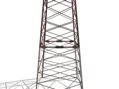 Electricity Pole 6 Weathered Low-poly 3D model