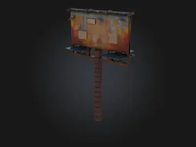 Rustic Billboard Art  Weathered Charm for Storytelling Scenes 3D model