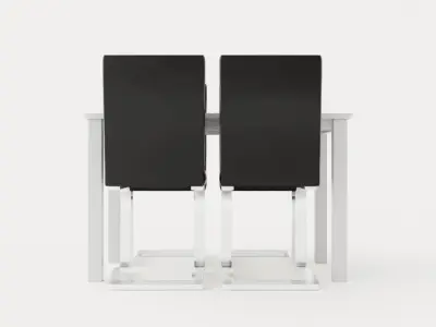 Michigan Food Group With 4 Cibus Chair White Black Low-poly 3D model