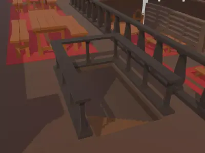Low Poly Fence Free low-poly 3D model