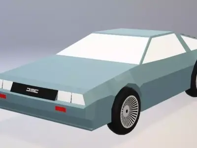 DeLorean DMC-12 - Low Poly Low-poly 3D model